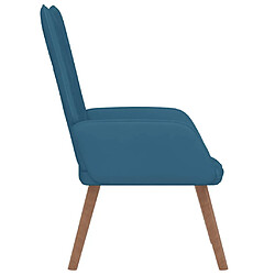 Avis vidaXL Chaise de relaxation Bleu Velours