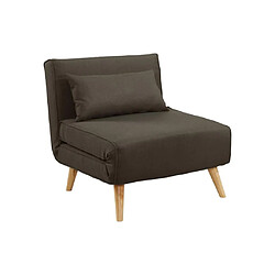 Avis Vente-Unique Fauteuil convertible POSIO en tissu - Taupe