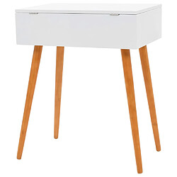 Avis Helloshop26 Coiffeuse table de maquillage design meuble mobilier de chambre avec miroir 60 x 40 x 75 cm MDF blanc 02_0006292