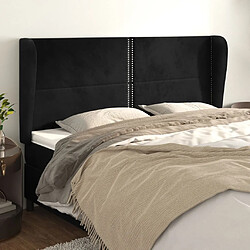 Maison Chic Tête de lit moderne avec oreilles pour chambre - Décoration de lit Noir 163x23x118/128 cm Velours -MN55306