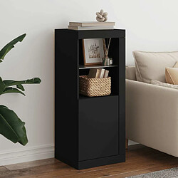 Maison Chic Commode Buffet - Meuble de rangement avec lumières LED noir 41x37x100 cm -GKD89989