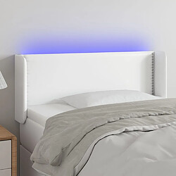 Maison Chic Tête de lit moderne à LED lumineuse pour chambre - Décoration de lit Blanc 83x16x78/88 cm Similicuir -MN41202