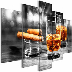 Paris Prix Tableau Imprimé Cigars & Whiskey 5 Panneaux Wide 100x225cm