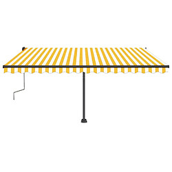 Acheter Maison Chic Auvent manuel rétractable,Store manuel de porte sur pied 400x350 cm Jaune/Blanc -GKD64627