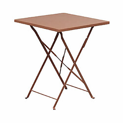 Mes Ensemble table + 2 chaises de jardin en métal terracotta - BACA