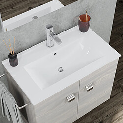 Kiamami Valentina MEUBLE DE SALLE DE BAIN 60CM GRIS AVEC PORTE-SERVIETTES INCORPORÉ | SQUARE