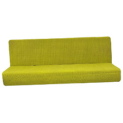 Avis Couverture antidérapante de sofa de bras sans pliage pleine housse de canapé-lit jaune vert S