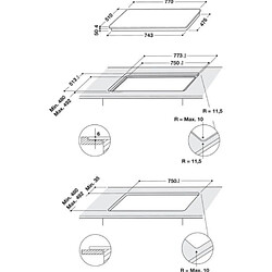 Table de cuisson induction 75cm 4 feux 7200w noir - wlb2977ne - WHIRLPOOL