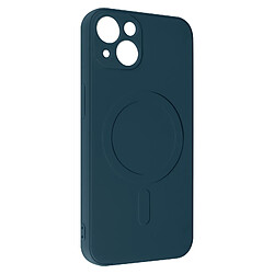 Avizar Coque Magsafe iPhone 13 Silicone Intérieur Soft-touch Mag Cover bleu nuit