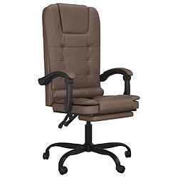 vidaXL Fauteuil de massage inclinable de bureau Marron Similicuir