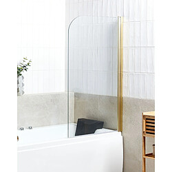 Beliani Paroi de bain douche LAPAN 140 x 80 cm Doré