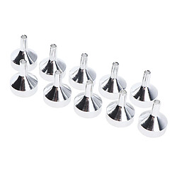 Acheter 10pcs entonnoirs en aluminium pour parfums, poudre, huiles essentielles, bouteilles de laboratoire, argent