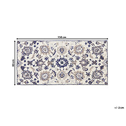 Beliani Tapis de laine beige et bleu 80 x 150 cm KUMRU