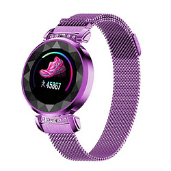 Chrono Montre Connectée Femmes Sang Taux Pression Cardiaque Surveillance Sport Intelligent (Mauve)