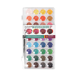 36 couleurs solide aquarelle peinture Pigment dessin peinture ensemble fournitures d'art couleurs vives avec un pinceau pour artis pas cher