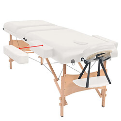 Avis vidaXL Table de massage pliable et tabouret 10 cm d'épaisseur Blanc