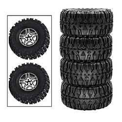 Avis 4 PIÈCES RC 2.2 ''135mm En Caoutchouc Pneus Set Fit pour SCX10 TRX4 TRX6 D90 1:10 RC Rock Crawler voiture BRICOLAGE Pièces de Rechange Accessoires de