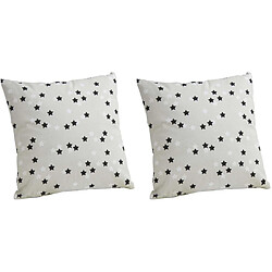 Aubry Gaspard Housse de coussin en coton (Lot de 2) Etoiles.