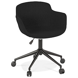 Alterego Chaise de bureau 'CENTURION' en tissu noir sur roulettes