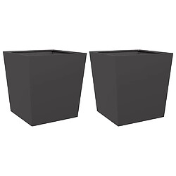 vidaXL Jardinières 2 pcs noir 50x50x50 cm acier