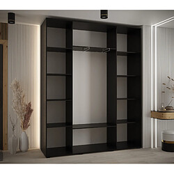 Avis Abiks Meble Armoire à portes coulissantes Davos 2 H235.2 x L190 x P45 3 portes coulissante (Noir/Noir/Or)