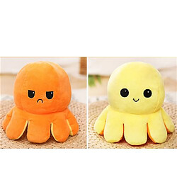 RedMiter Peluche poulpe réversible double face 20 cm -orange + jaune