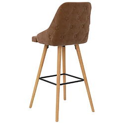 Acheter vidaXL Tabourets de bar lot de 2 marron velours