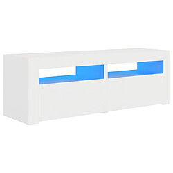 Maison Chic Meubles TV avec lumières LED - Banc TV pour salon blanc 120x35x40 cm -MN61286