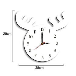 Avis Wewoo Horloge murale décorative de salon en forme de tête de cerf blanc