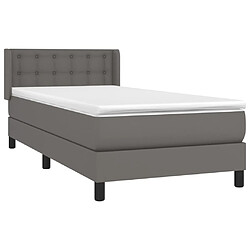 Avis Maison Chic Lit Adulte - Lit simple Lit à sommier tapissier avec matelas moelleux - Meuble de Chambre - Gris 80x200 cm Similicuir -MN61126