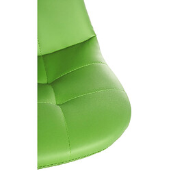 Decoshop26 Tabouret de bar x1 avec repose-pieds hauteur réglable pivotant assise en PVC vert cadre métallique blanc 10_0004832