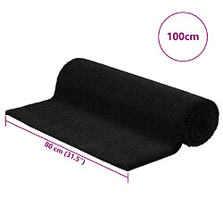 vidaXL Tapis de porte noir 80x100 cm fibre de coco touffeté pas cher