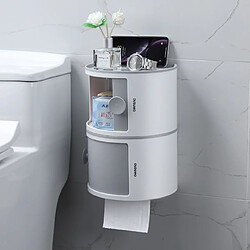 Universal Cabine de toilette Porte-papier sans trou Étagère murale multifonctionnelle laminée imperméable | Porte-papier (gris)