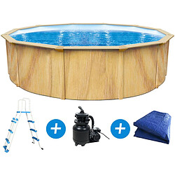 Habitat Et Jardin Piscine acier ronde aspect bois Punta cana - Ø 5.50 x 1.20 m