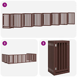 Acheter vidaXL Barrière pour chien porte pliable 15 panneaux bois de peuplier