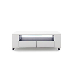 Acheter Pegane Meuble TV en blanc mat - L119 x H46 x P43 cm