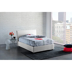 Autrement Talamo Italia Lit Anna simple et demi avec conteneur, Made in Italy, en tissu amovible, 120x190 cm, avec ouverture frontale, Blanc, avec matelas inclus.