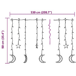 vidaXL Guirlande lumineuse étoile et lune avec télécommande 345 LED pas cher