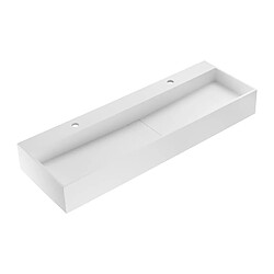 Avis Vente-Unique Plan vasque suspendu en solid surface - Blanc - L120 x l40 x H15 cm - YAMDROK