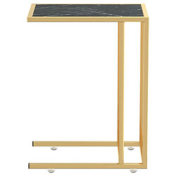 Avis vidaXL Table d'appoint ordinateur Marbre noir 50x35x65 cm Verre trempé