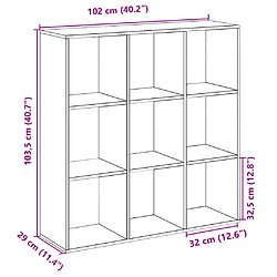 vidaXL Étagère séparatrice de pièce chêne fumé 102x29x103,5 cm pas cher