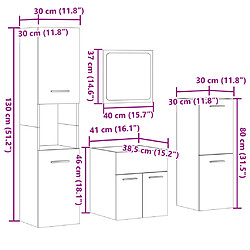 vidaXL Ensemble de meubles de salle de bain 4 pcs chêne sonoma pas cher