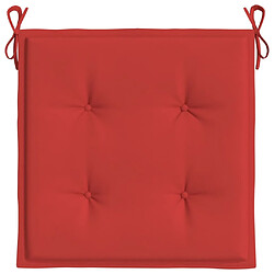 Acheter vidaXL Coussins de chaise jardin lot de 4 rouge 40x40x3cm tissu oxford