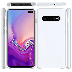 Coque en silicone liquide blanc pour votre Samsung Galaxy S10 Plus