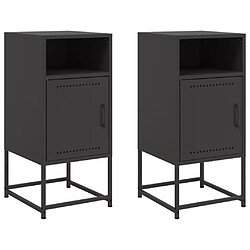 vidaXL Tables de chevet 2 pcs noir 36x39x78 cm acier