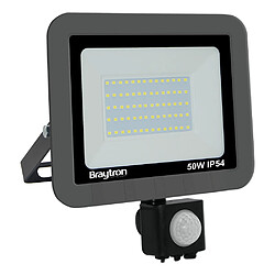 BRAYTRON Projecteur LED 50W IP54 6500K avec détecteur