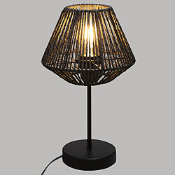 Atmosphera, Createur D'Interieur Lampe à poser effet corde Jily - Noir - Hauteur 34 cm.