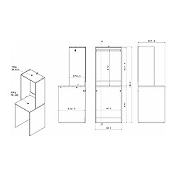 Acheter Vente-Unique Meuble pour machine à laver avec penderie - Naturel clair - L65 x H184 cm - ERKANO