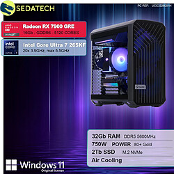 Sedatech Workstation Compact ATX • Intel Core Ultra 7 265KF • RX 7900 GRE • 32Go DDR5 • 2To SSD M.2 • Windows 11