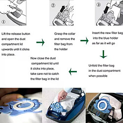 8 sacs de poussière sous vide Type GN & 4, filtres compatibles avec Miele complet C3, C2,C1 et AirClean, sac de récipient à efficacité 3D